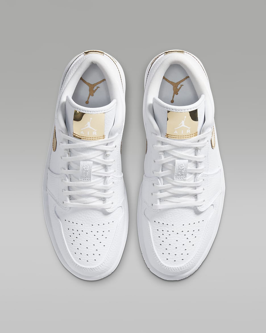 Jordan 1 Low "White/Metallic Gold”