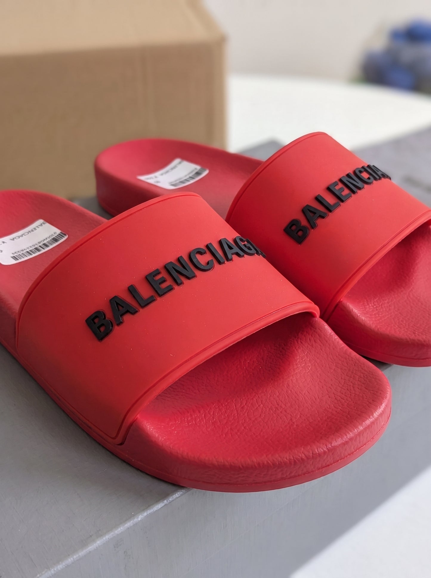 Balenciaga pool slides Rouge Noir