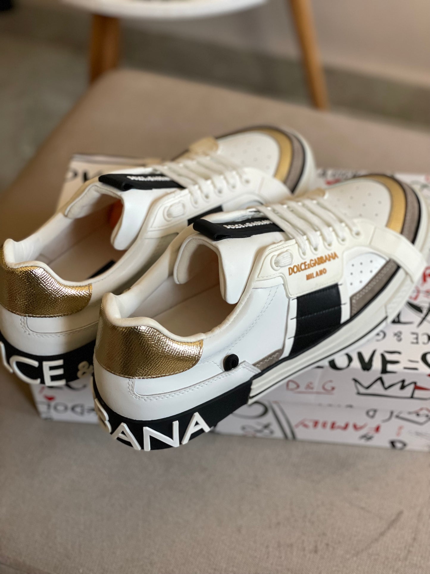 Dolce&Gabbana Calfskin 2 Zero White Metallic