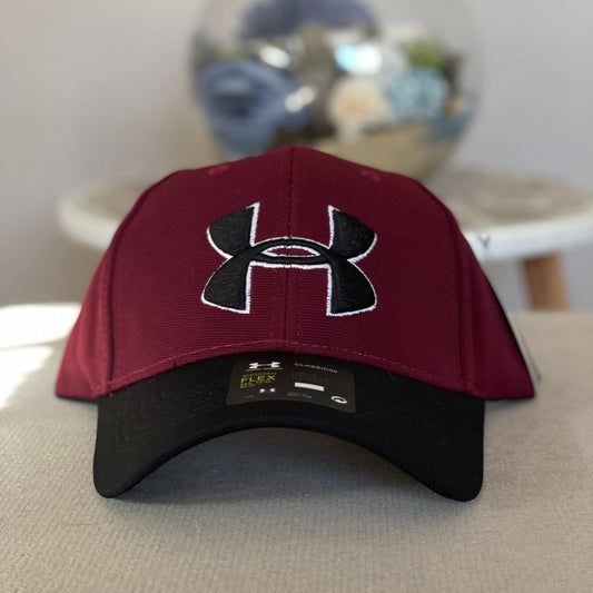 Casquette Under Armour Rouge Bordeaux Noir Réglable Strapback
