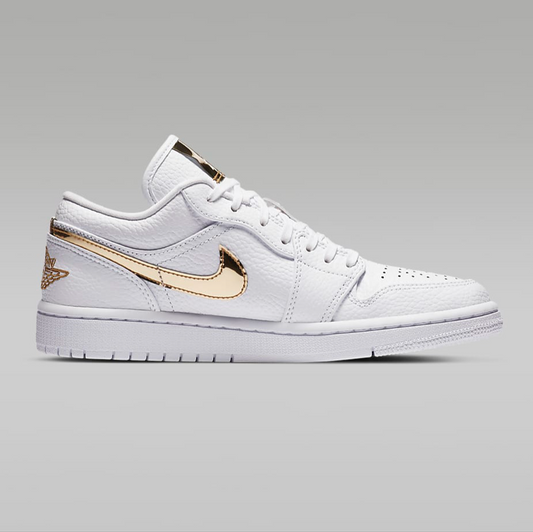 Jordan 1 Low "White/Metallic Gold”
