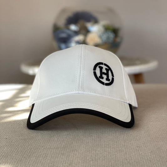 Casquette Hermes Blanc Logo Noir Réglable Strapback