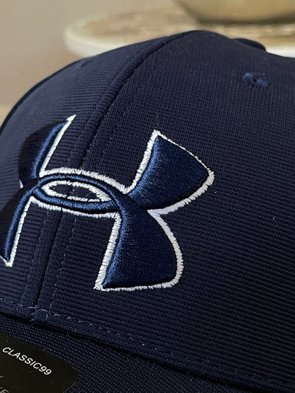 Casquette Under Armour Bleu Foncé Avec Logo Bleu Blanc Réglable Strapback