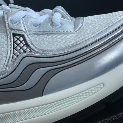 Chanel CC Logo White Silver