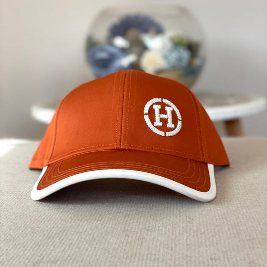 Casquette Hermes Orange Logo Blanc Réglable Strapback