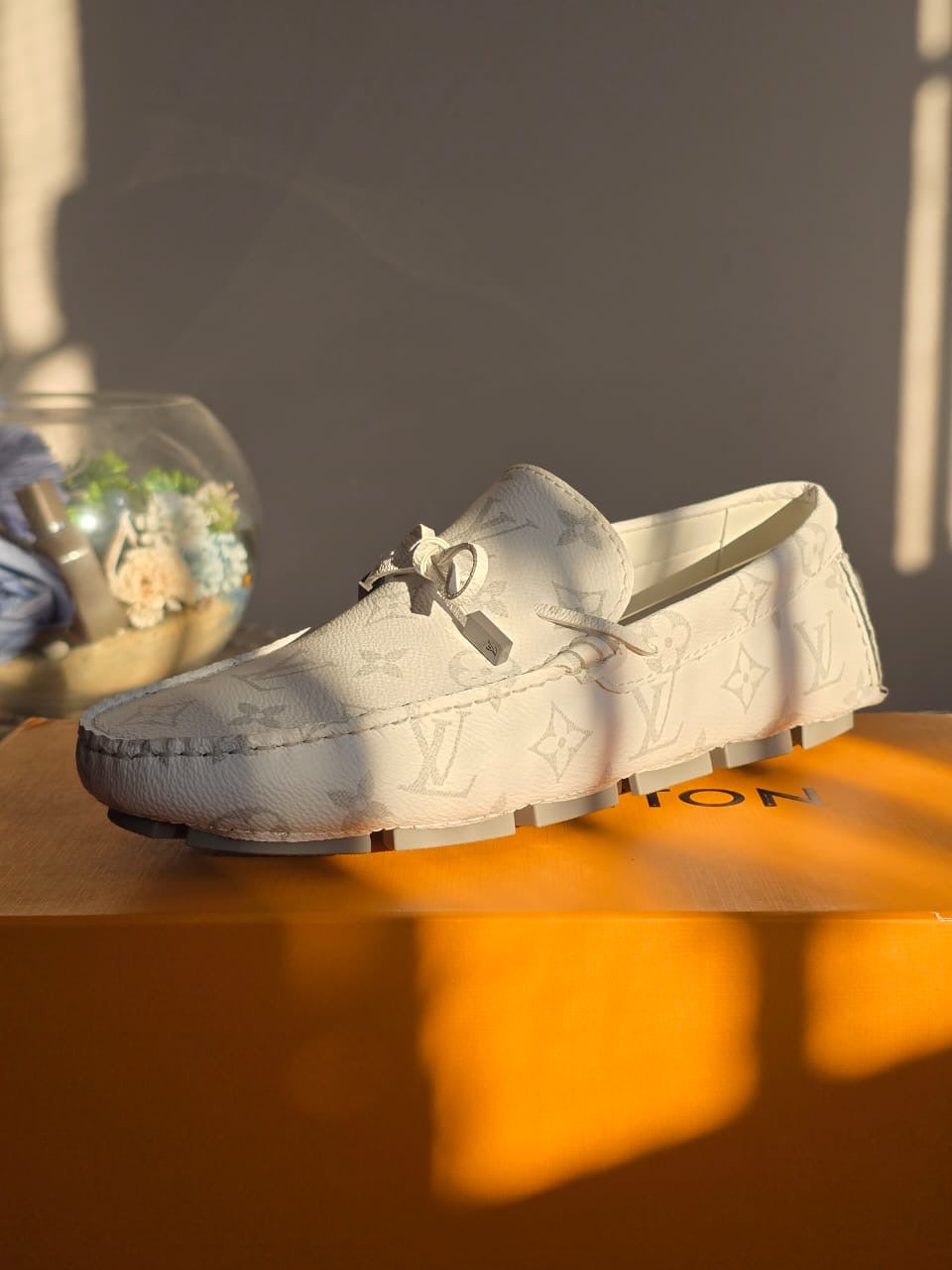 Louis Vuitton Driver Moccasins Blanc