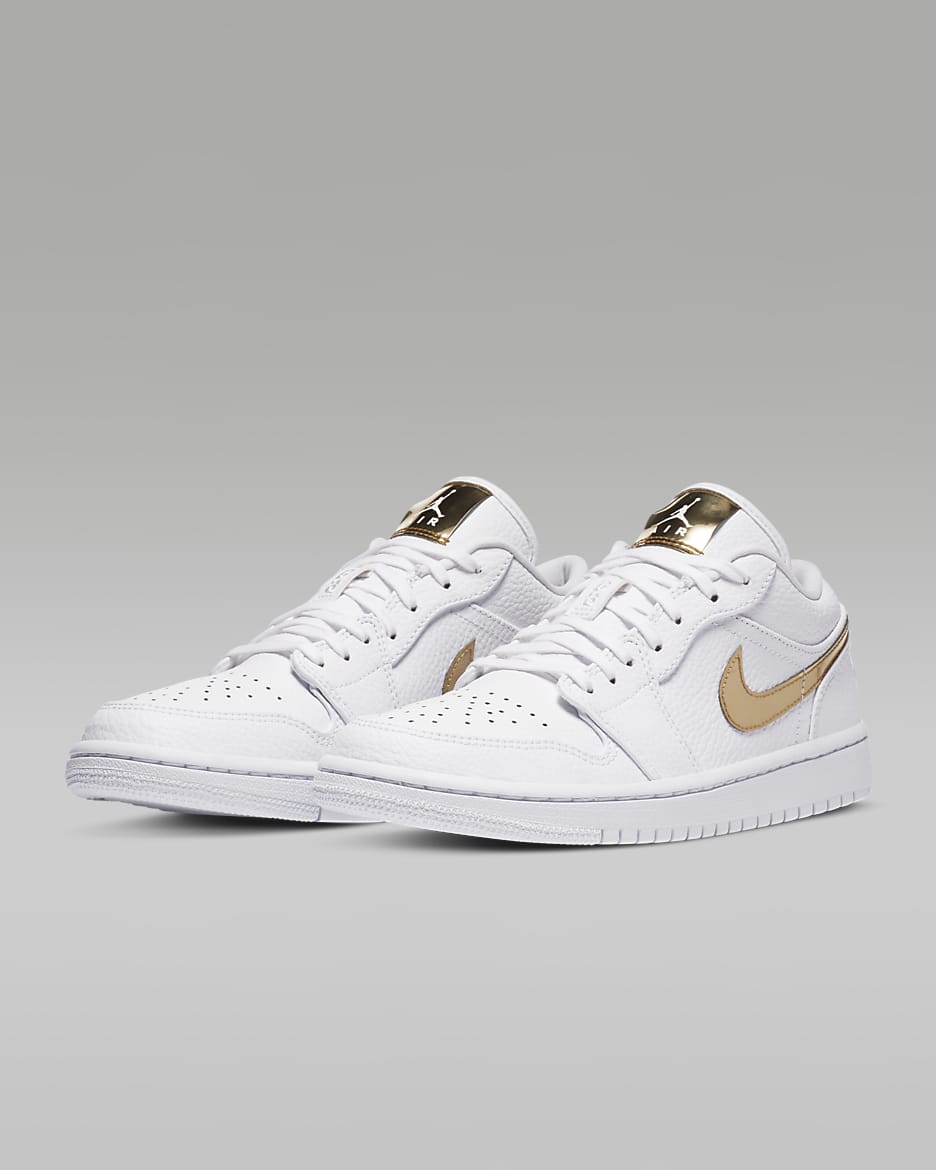 Jordan 1 Low "White/Metallic Gold”