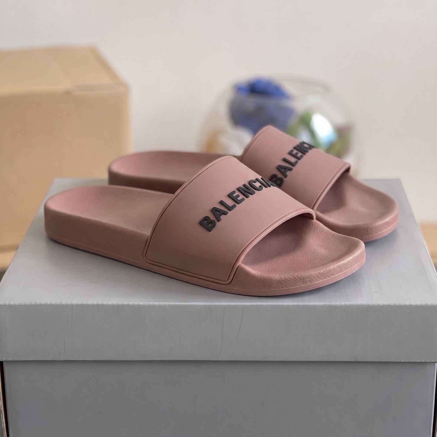 Balenciaga pool slides Brown