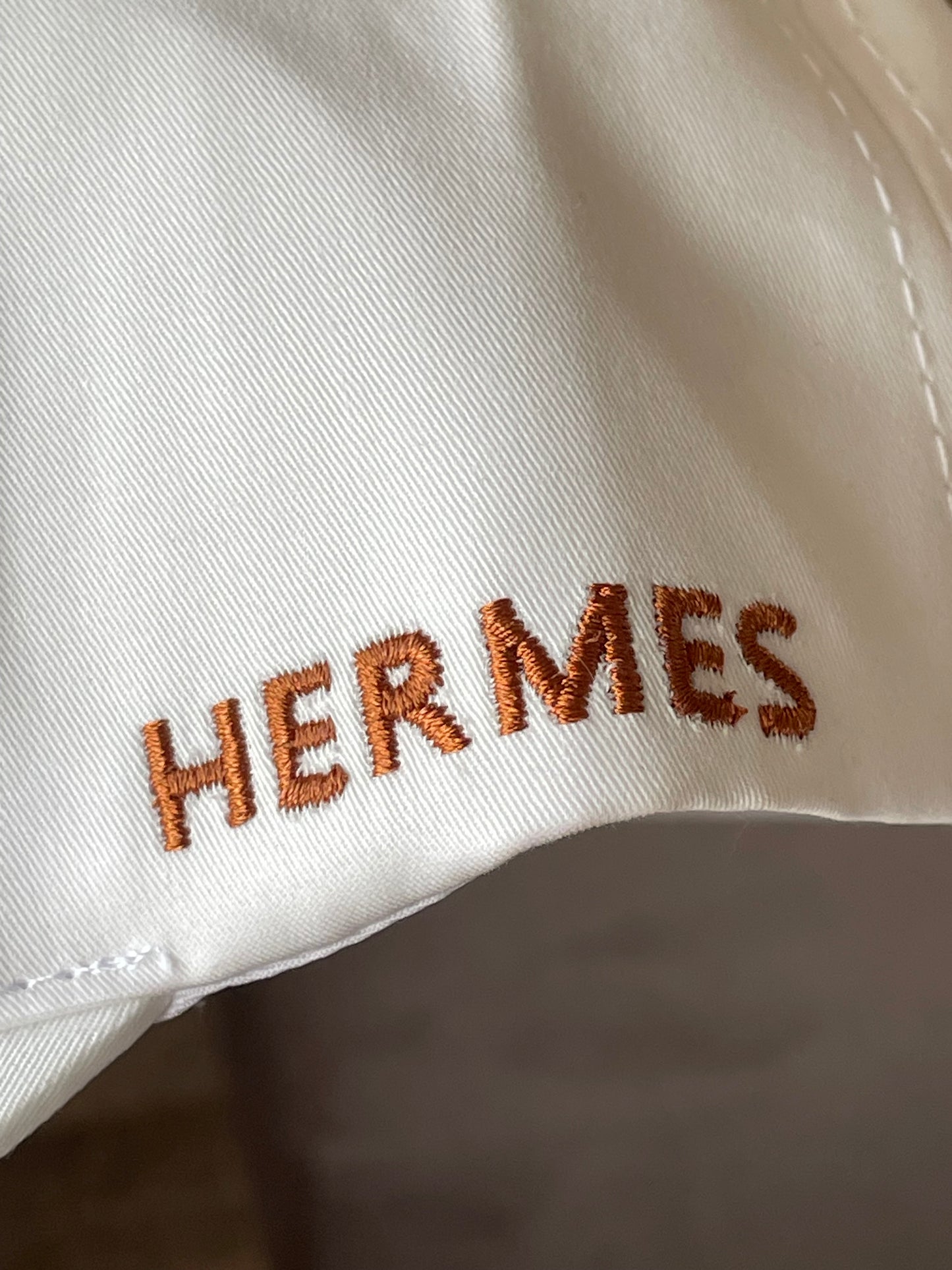 Casquette Hermes Blanc Logo Orange Réglable Strapback