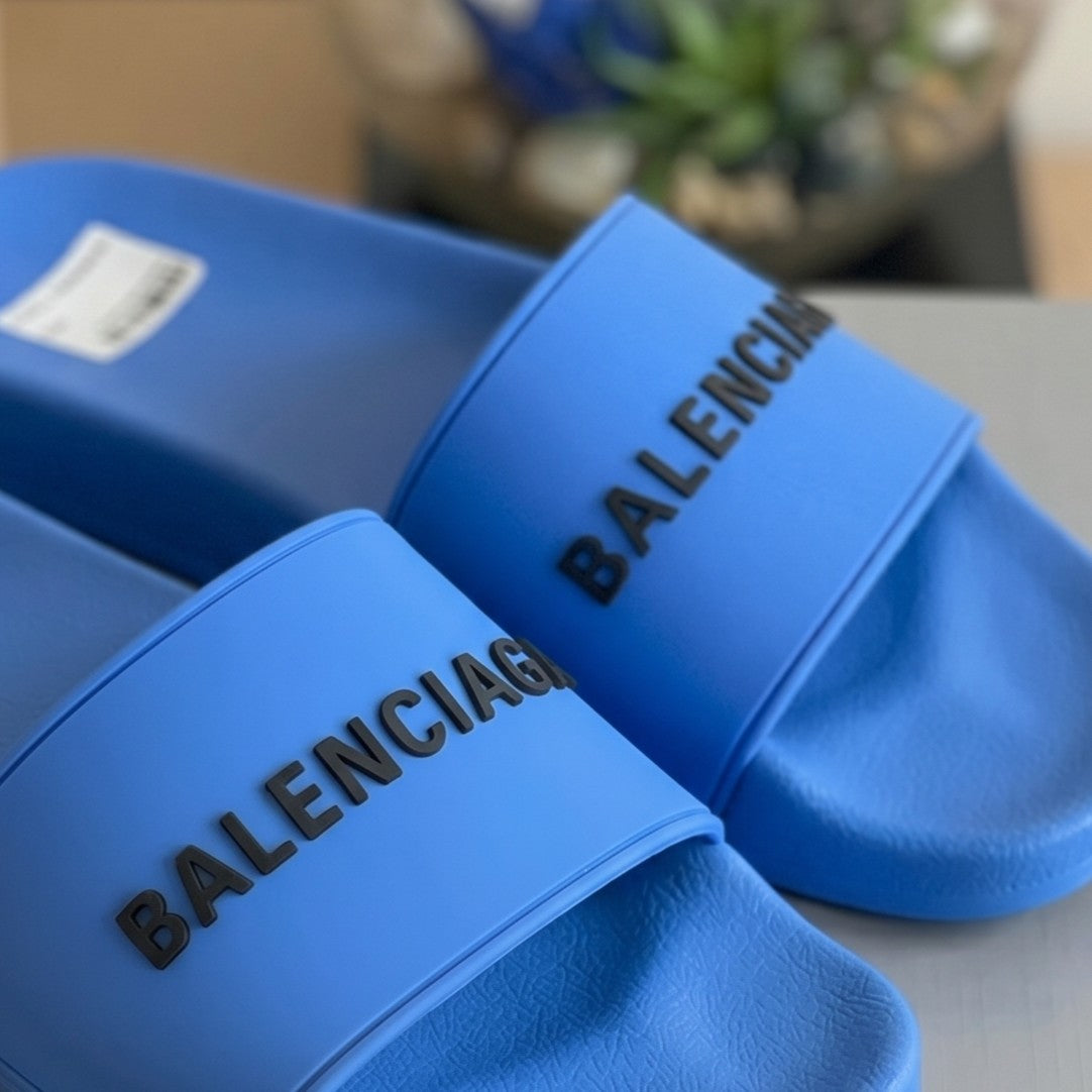 Balenciaga pool slides Blue