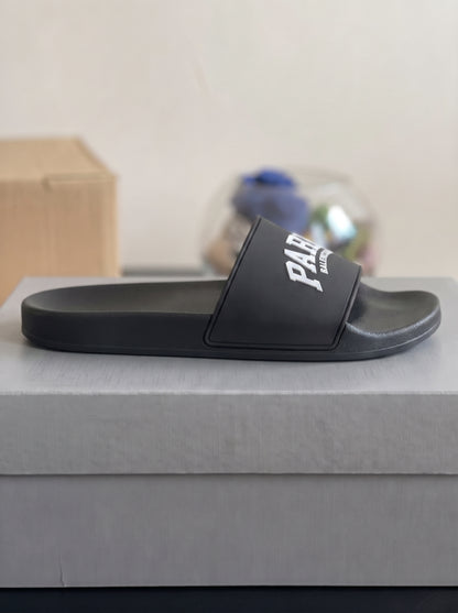 Balenciaga pool slides Paris Noir