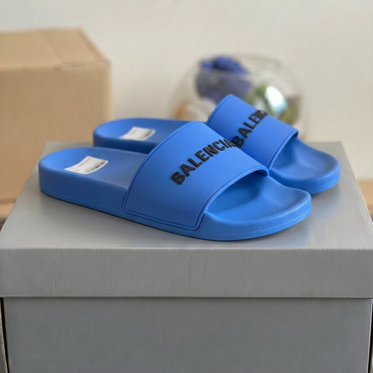 Balenciaga pool slides Blue