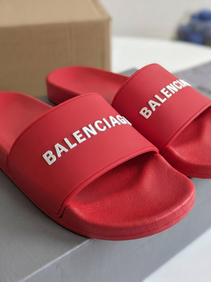 Balenciaga pool slides Red