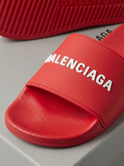 Balenciaga pool slides Red