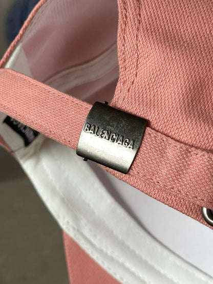 Casquette Balenciaga Rose Saumon Réglable Strapback