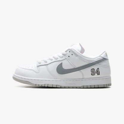 Nike SB Dunk Low Supreme 94 White Metallic Silver